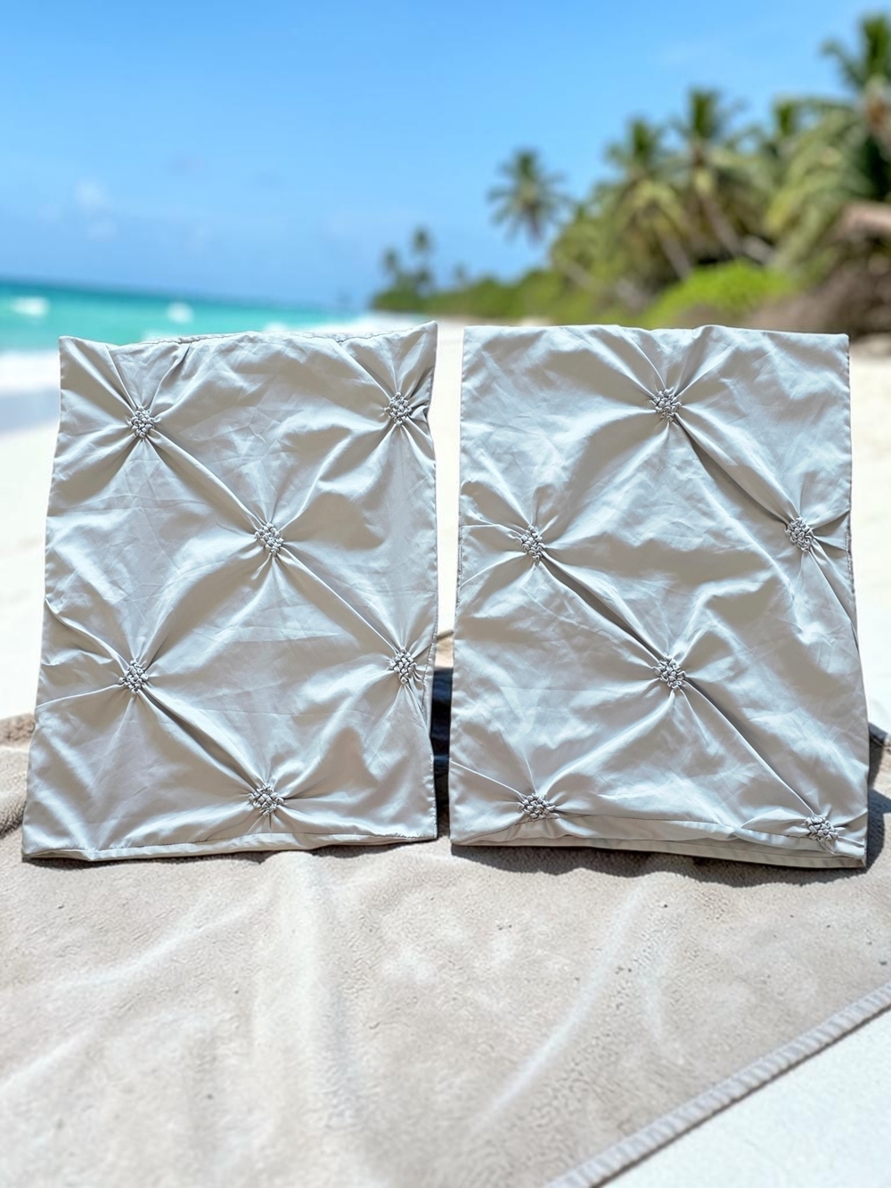 Gallery White Pintuck Decorative Pillow Shams - Set of 2 - 26x20 Standard Sham